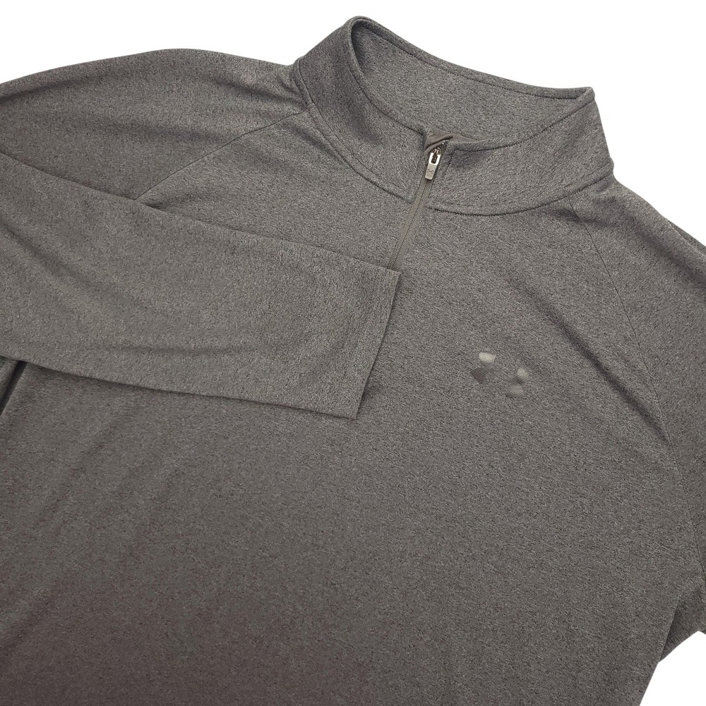 Under Armour HeatGear Pullover Mens XL Gray 1/4 Zip Long Sleeve Athletic Top